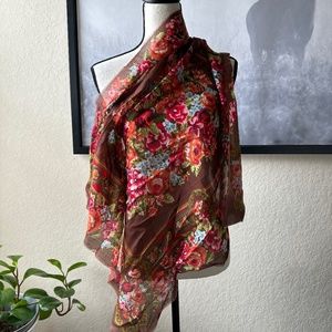 Floral Brown Scarf